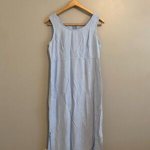 Karin Stevens Blue Sheath Dress Knee-Length Sleeveless Scoop Neck Casual